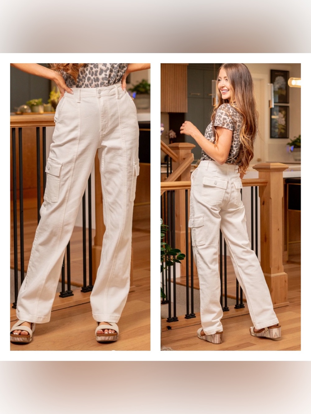 Judy Blue WHITE HIGH RISE CARGO STRAIGHT Jeans Size  9/29